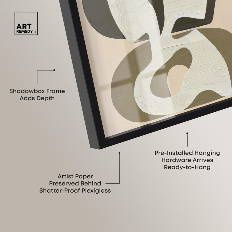 Décoration murale moderne Shape of Sage II Shadowbox Print par Art Remedy, H 16 po x l 11 po, Noir