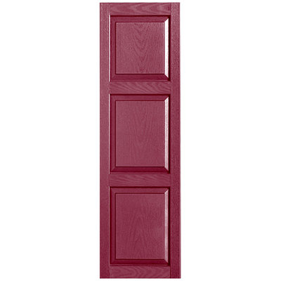 Custom Three Panel Cottage-Style Raised Panel Vinyl Shutters Pair