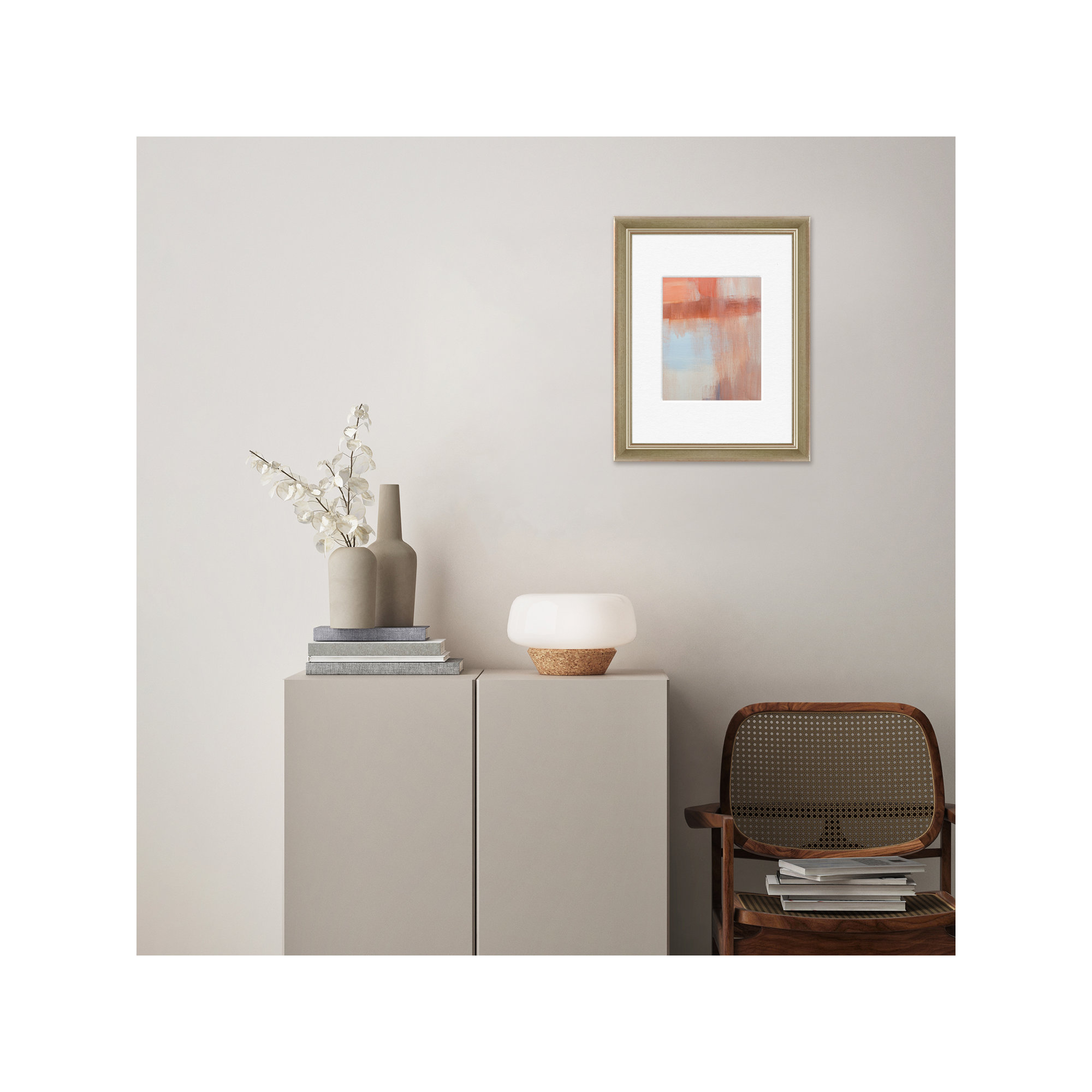 Wood Picture Frame with Mat, Silver, 8" x 10"