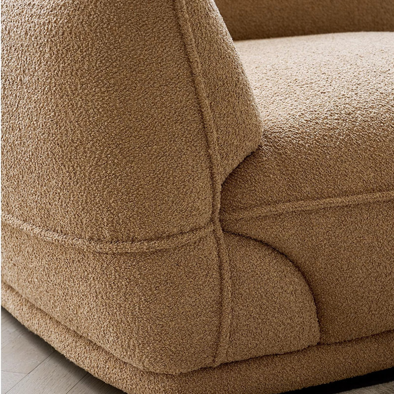 Canapé rétro de style crème rétro, H 32,67 po x l 114,17 po x P 39,76 po