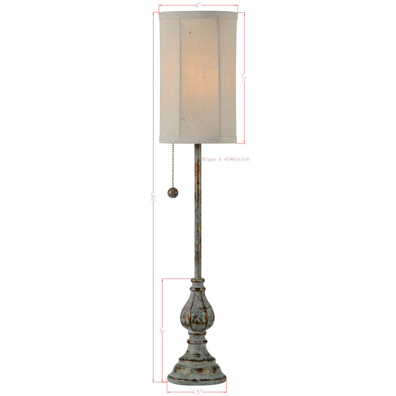 Johanna 29" Distressed Teal Buffet Table Lamp
