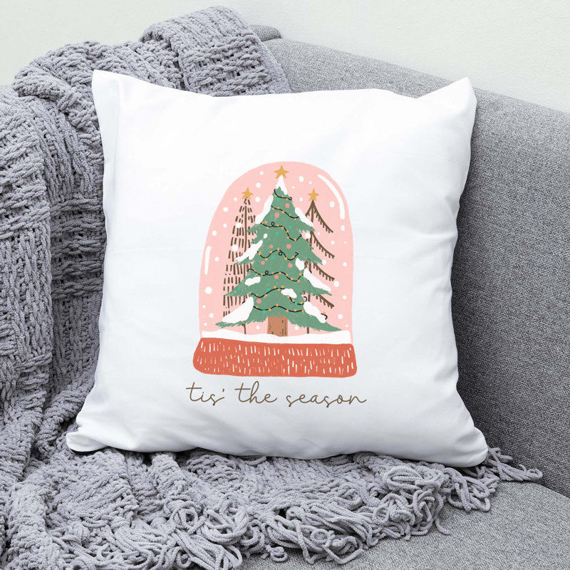Christmas Illustration2 Reversible Throw Pillow, 14" x 14"