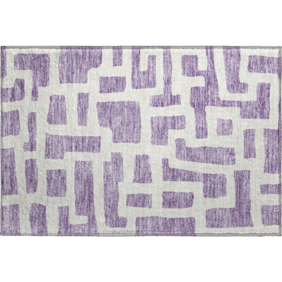 Premium Machine Washable Prisco Purple Rug