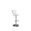 Tabouret de bar réglable de style moderne (2) - Similicuir blanc, base en métal avec assise de 2 pièces