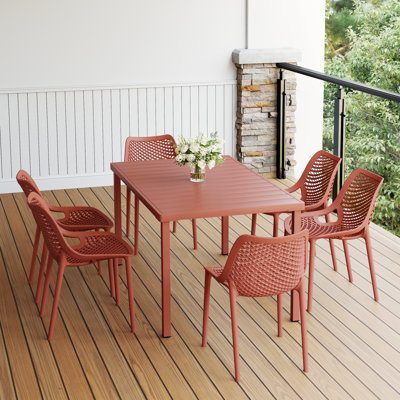 6-Person Outdoor Rectangular Dining Set