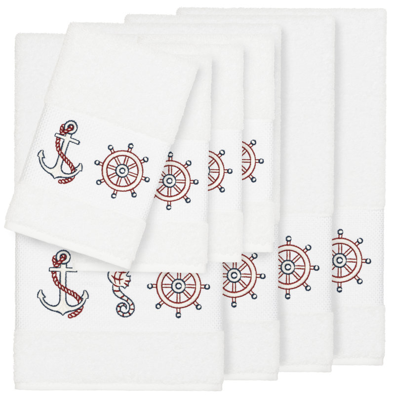 Easton 8 Piece Turkish Cotton Towel Set, White