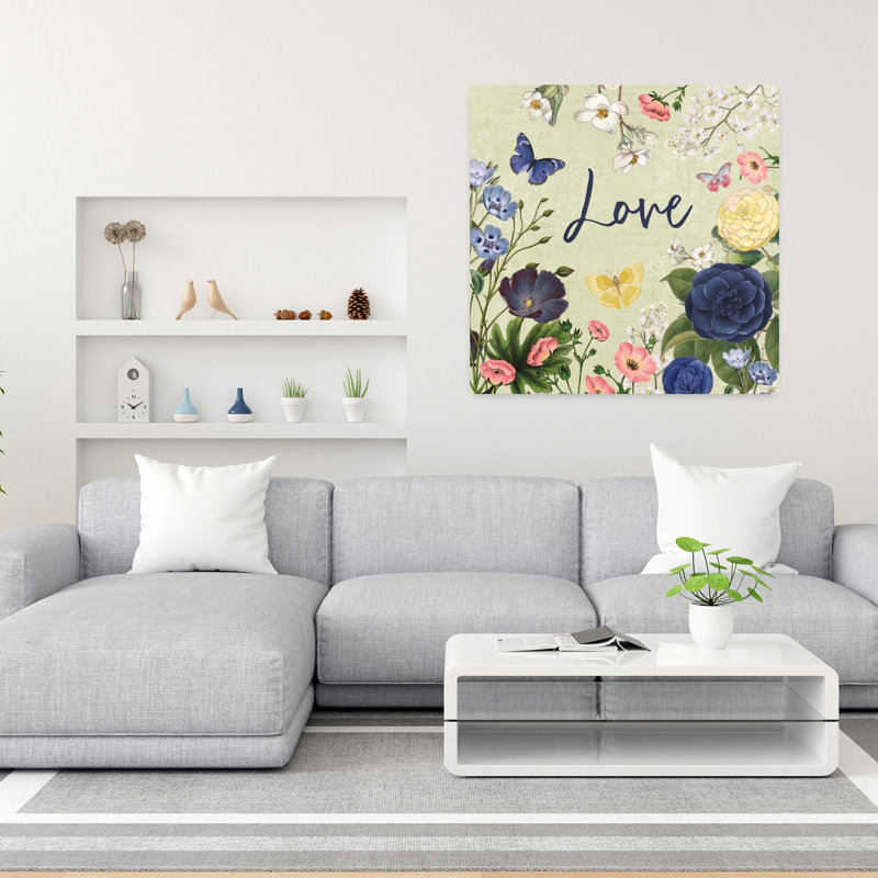 Indigo Garden V Flower Art, 36" H x 36" W