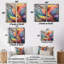 Art mural rétro sur toile, feuilles et pastel rétro arc-en-ciel Boho-114717443-114717441-114717439