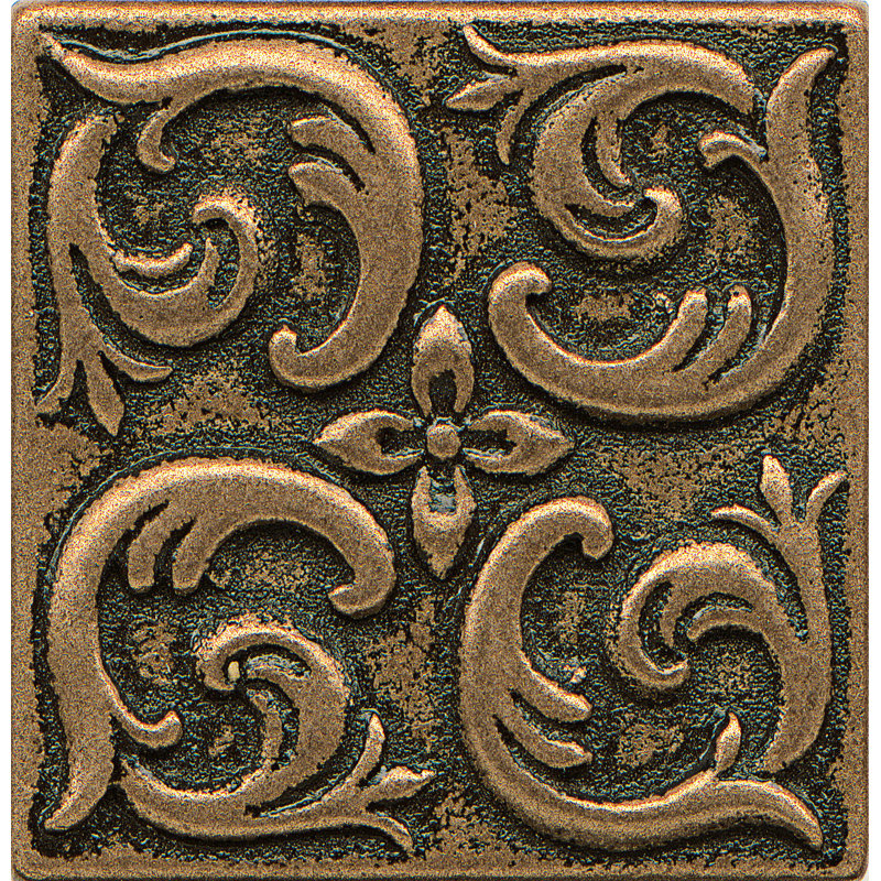 Carreau décoratif décoratif à insert en métal 2 po x 2 po Ambiance, Bronze