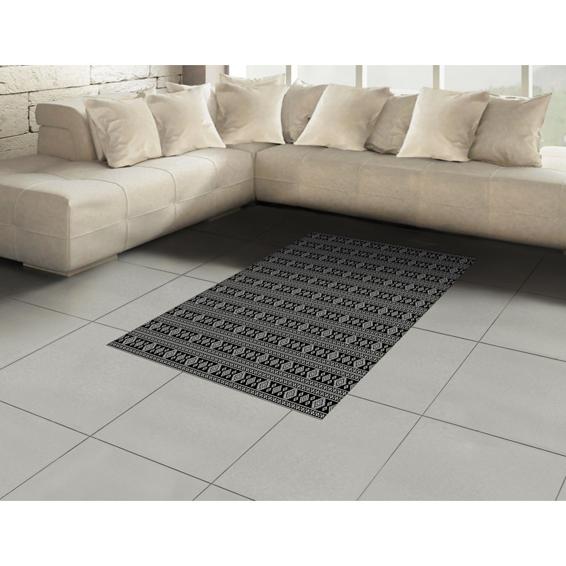 Tapis décoratif afghan à haute densité en fibres longues, Rectangle— 4 pi x 5 pi 8 po