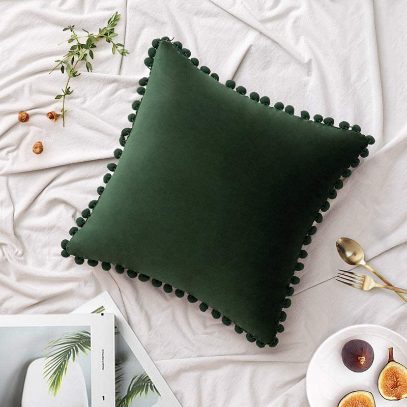 Square Pillow Cover, Dark Green