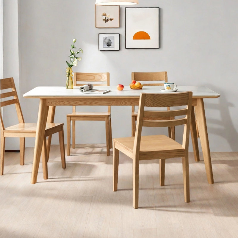 Modern minimalist dining table, 29.92"H x 62.99"L x 33.46"W