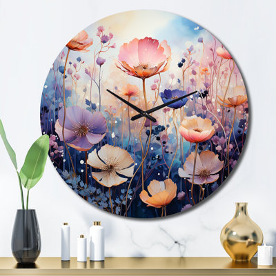 Horloge murale mauve
