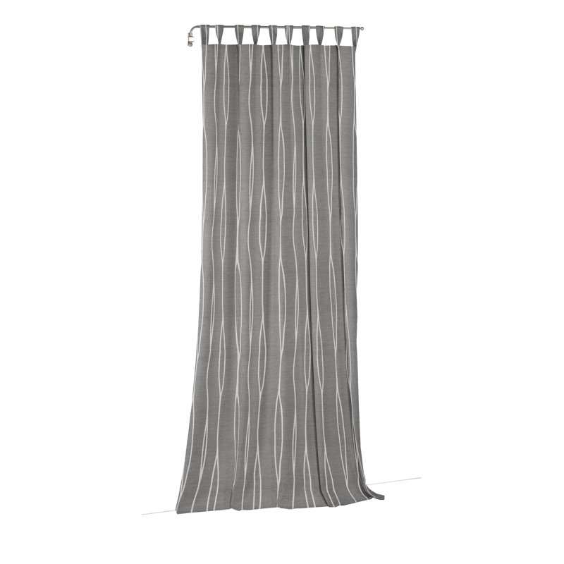 Cassian Room Darkening Curtain Single Panel, 135 W x 245 D cm, Dark Grey