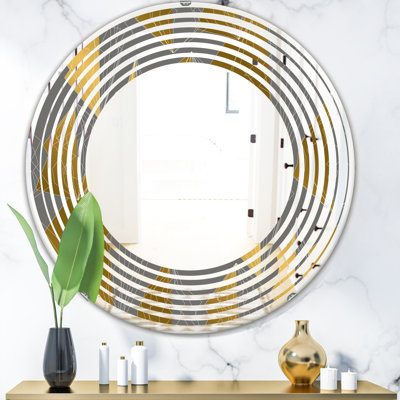 Polygon Pattern Wave Modern & Contemporary Frameless Wall Mirror