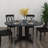 X43" farmhouse expandable oval dining table: black trestle x-shaped base, removable leaf for flexible seating