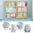 Wall-Mounted Floating Bookshelf, 5-Tier Adjustable Shelf with Metal Guards and Hooks, Stackable Modular Design-1480881685