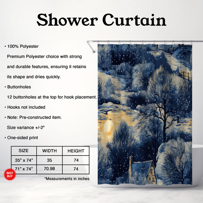 Rideau de douche Brijette, H 74 po x l 71 po