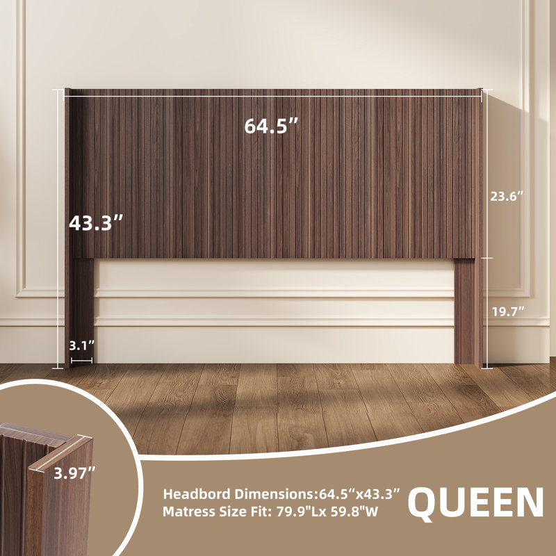 rustic headboard collection, Umber Brown - Maple, Queen