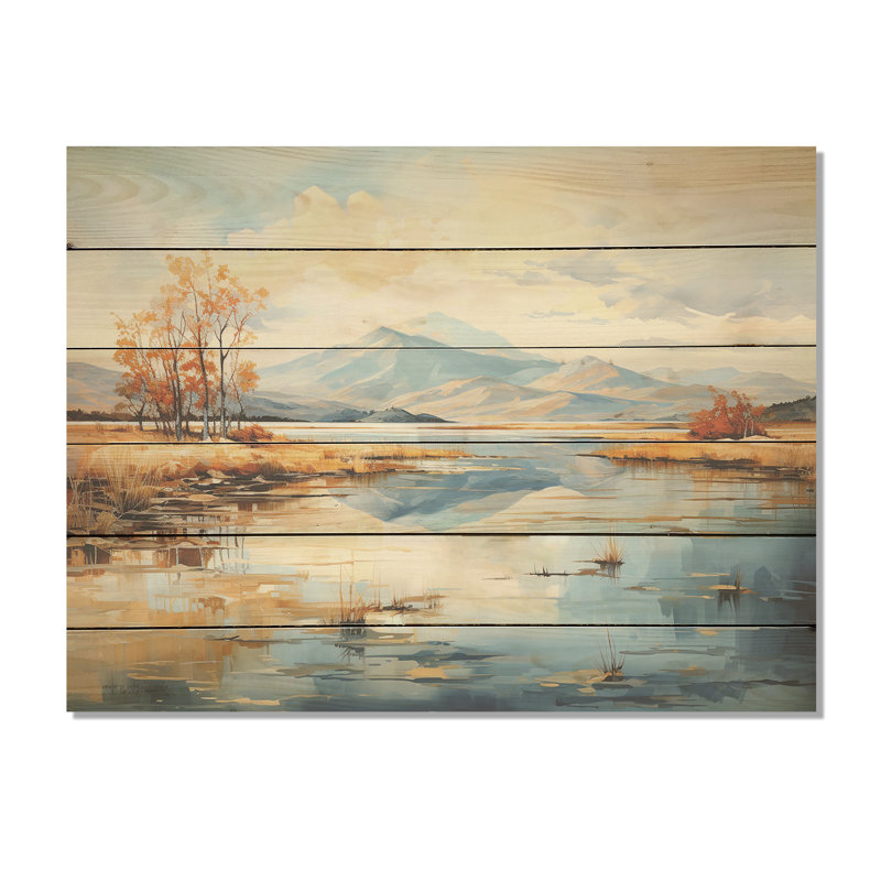 «Lakes Rivers», art mural sur bois de pin naturel, H 10 po x l 20 po