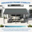 Pergola murale de terrasse avec toit en acier galvanisé incliné-123258202-123258209