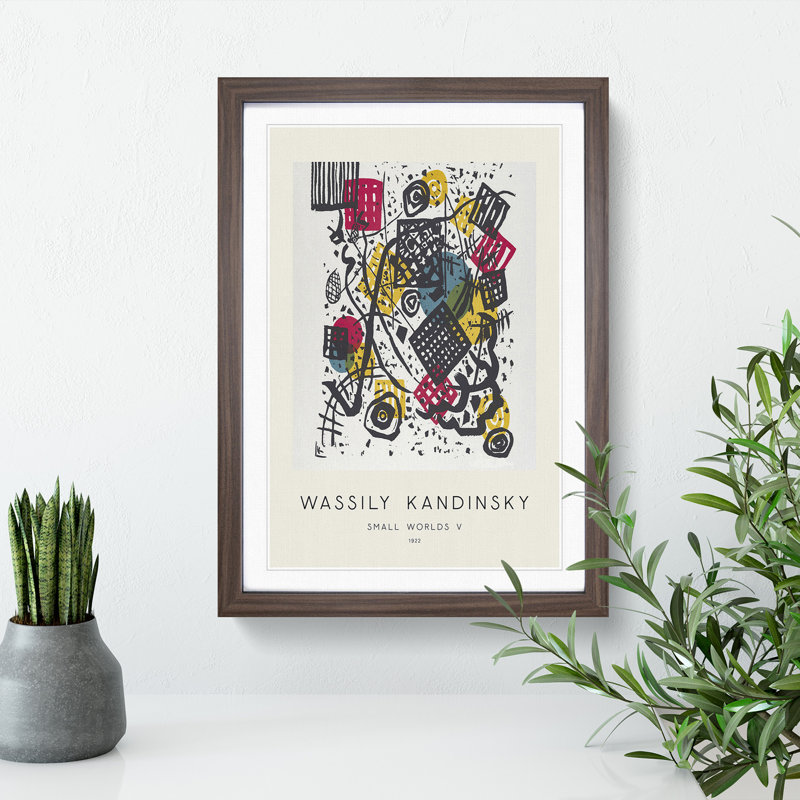 Small Worlds V by Wassily Kandinsky - Picture Frame Painting, 65cm H x 48cm W x 2cm D, Walnut