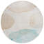 Tapis extérieur rond lavable et antidérapant rond 8 pi beige et bleu