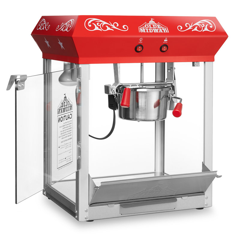 Olde Midway Tabletop Popcorn Machine, Red, 6 oz.