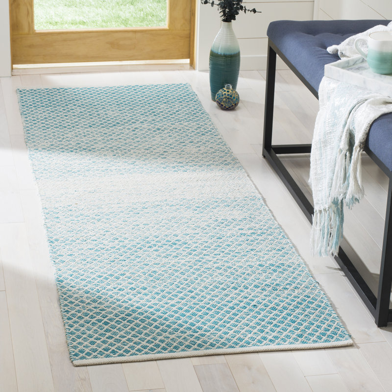 Cayman Hand Woven Cotton Geometric Rug, Runner 2'3" x 10'