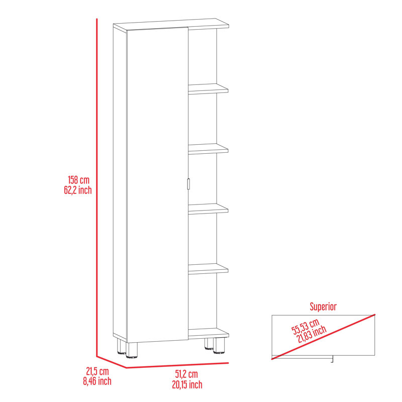 Elegant White Freestanding Corner Cabinet with Adjustable Shelving