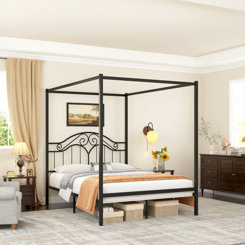 Heavy Duty Metal Canopy Bed Frame