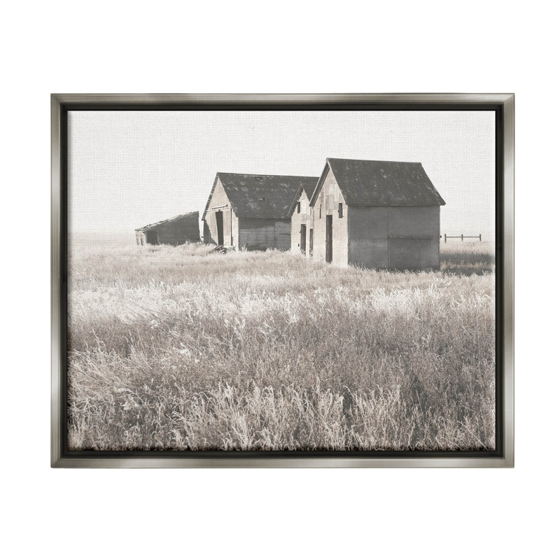 Art mural sur toile flottante, "Barn", H 17 po x l 21 po x P 1,7 po, Cadre flottant gris lustré
