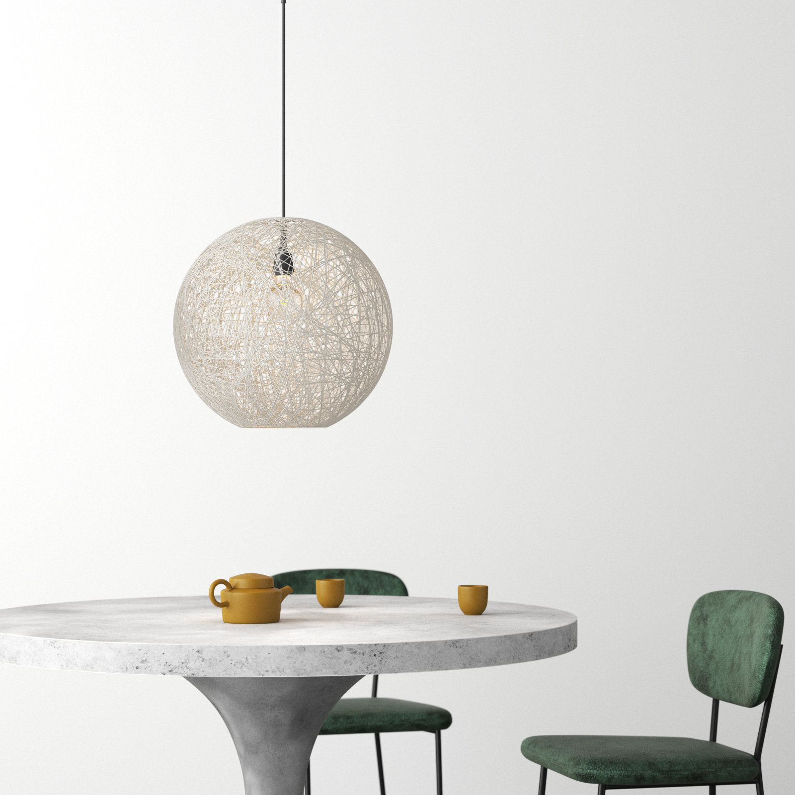 Aline Single Light Rattan Dimmable Plug-in Pendant, 17.25" H x 18" W x 18" D