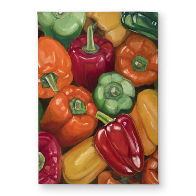 Colorful Peppers Red Still Life Door Mat | Home Decor Accent