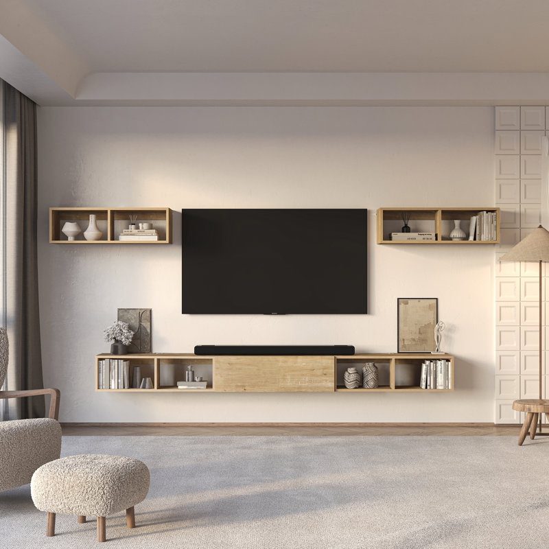 Meuble audio-vidéo 5 pièces avec tablettes