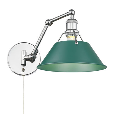 Orwell Articulating Wall Sconce in Aged Brass with Pine Green