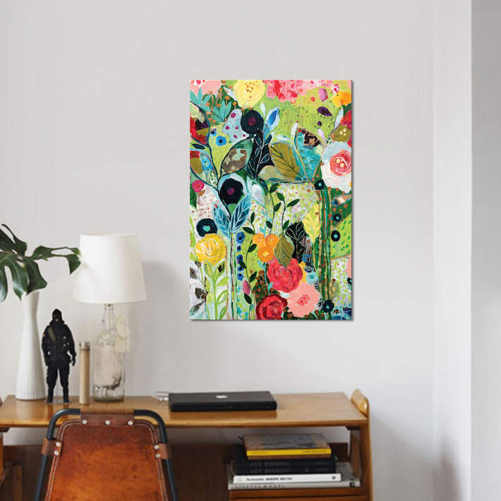 «Botanical Bliss», impression sur toile, H 26 po x l 18 po x P 1,5 po, Toile tendue, Pas de tapis