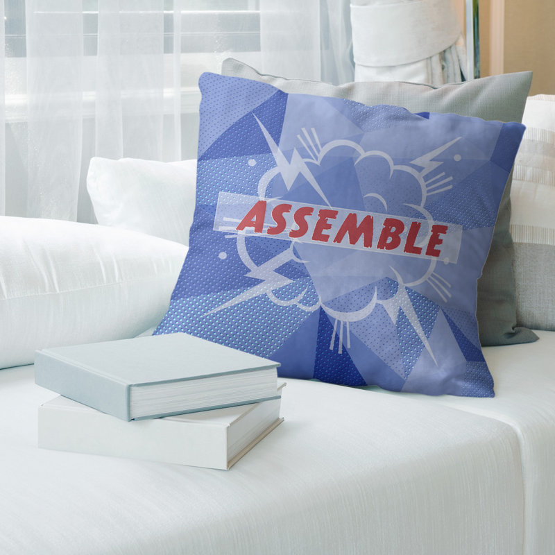 Coussin d'art assembler un super-héros, 18 po x 18 po, Housse de coussin seulement - sans insert