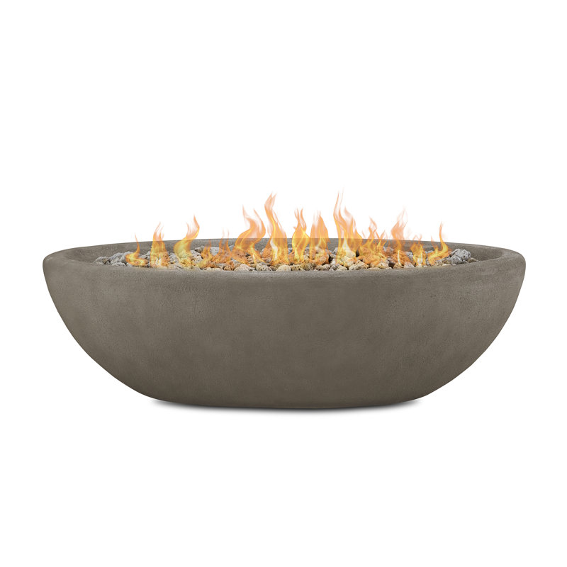 RIVERSIDE Oval Propane Fire Bowl by Real Flame, 17.25" H x 58" W x 32.25" D, Glacier Gray