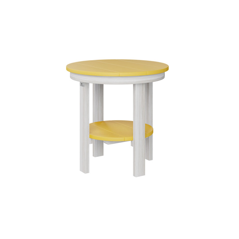 Table de salle à manger ronde Berlin Gardens, 21" H x 21.5" W x 21.5" D, Jaune soleil levant, Coquille de mer