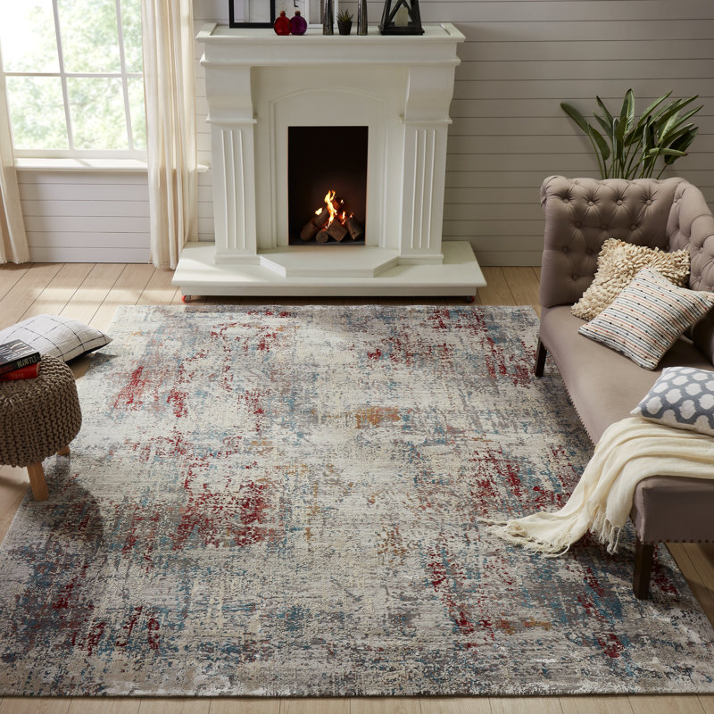 Area Rug in Gray, Round 8'