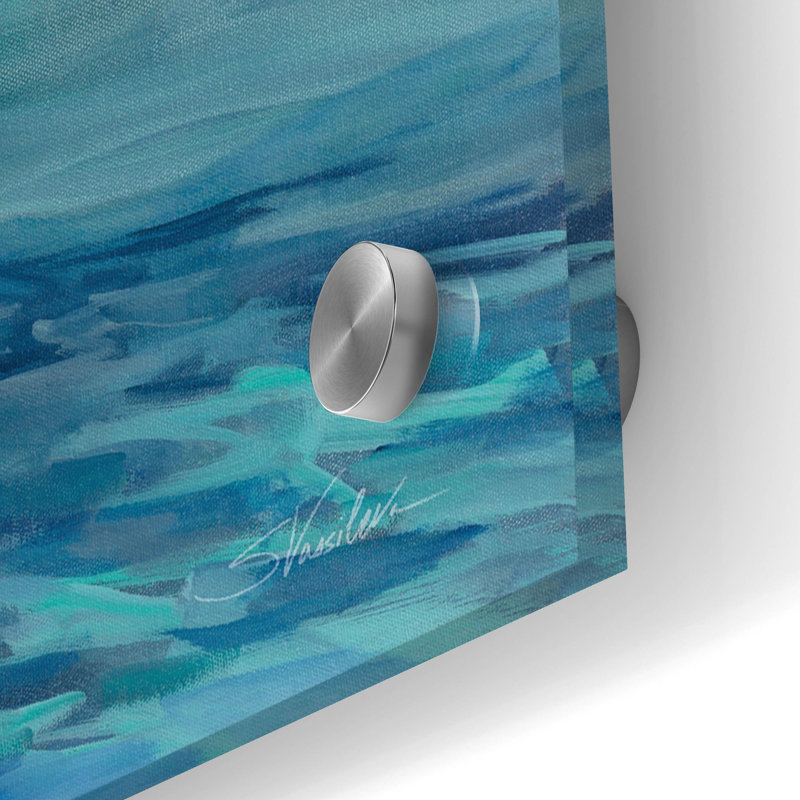  «Aquamarine Wave» par Silvia Vassileva, art mural en verre acrylique, 48 po x 24 po, H 24 po x l 48 po