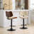 Walnut Bentwood Bar Stools Mid Century Modern Adjustable Counter Height Black Leather Upholstered 360°Swivel Bar Chairs For Kitchen Island/Dining Room/Cafe, 1 Chair/1Carton,Beige-230622527
