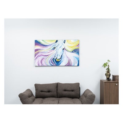 Art mural sur toile surdimensionné Wandela, 47 po x 27 po, paysage abstrait rose, sans cadre