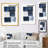 Navy Blue Canvas, Indigo Abstract Wall Art, Vutech-834499625-834499630