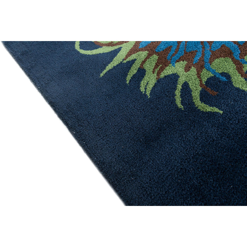 Tapis carré bleu marine Noell