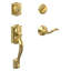 Camelot Handleset with Deadbolt and Accent Door Lever and Rosette-40880776-41220909