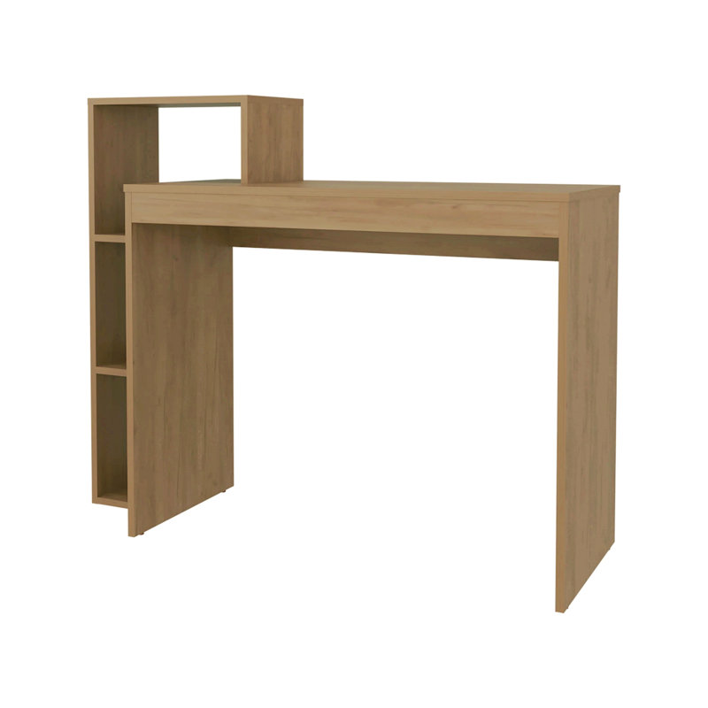Natural Oak Computer Desk With Open Storage
