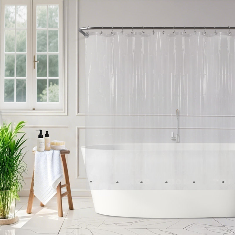 Doublure de rideau de douche imperméable 8G PEVA, Clair, 72"H x 108"W