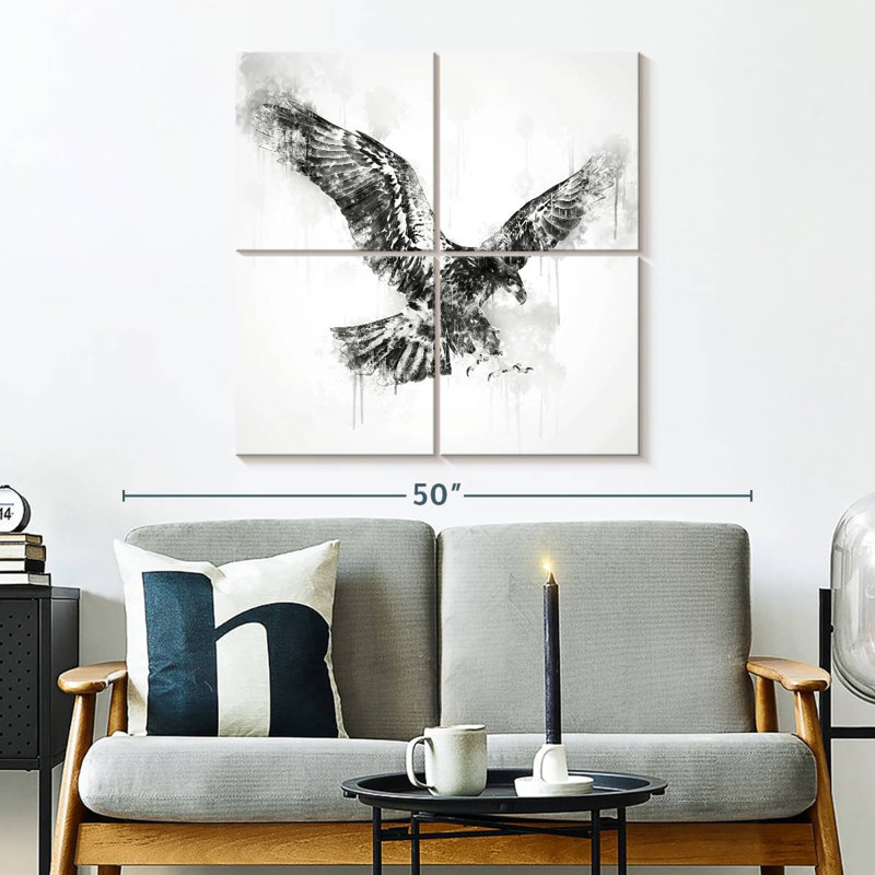 Brampt Eagle Flying Black And White